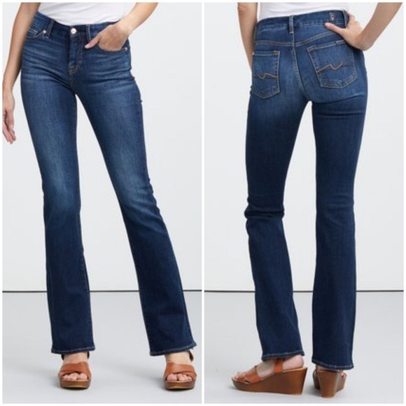 7 For All Mankind Denim - 7 For All Mankind pink crystal bootcut denim jeans